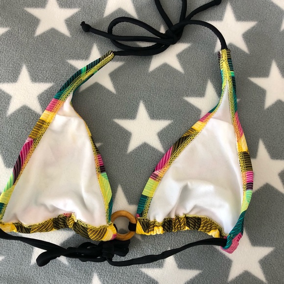 Forever 21 MULTI COLORED PRINTED TRIANGLE BIKINI - Picture 4 of 8